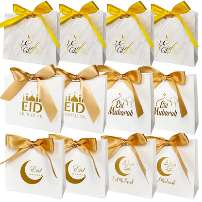 5Pcs Eid Mubarak Gift Box Eid Mubarak Candy Cookie Box Eid Party Gift Packaging Bags Ramadan Favors Eid Mubarak Decoration 2024