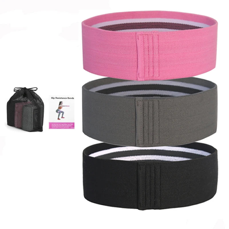 3Pcs Fabric Resistance Hip Booty Bands Glute Thigh Elastic Workout Squat Circle Stretch Fitness Strips Loops Yoga Gym Equipment