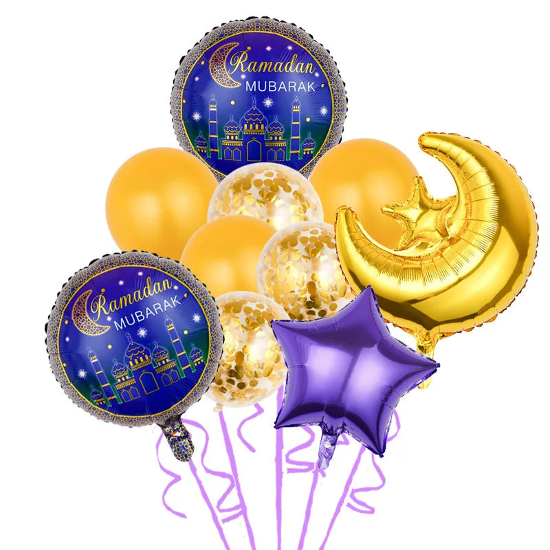10Pcs Eid Al-Adha Balloon Ramadan Eid Mubarak Ballons Decorations Ramadan Kareem Gift Islamic Muslim Holiday Party Decor