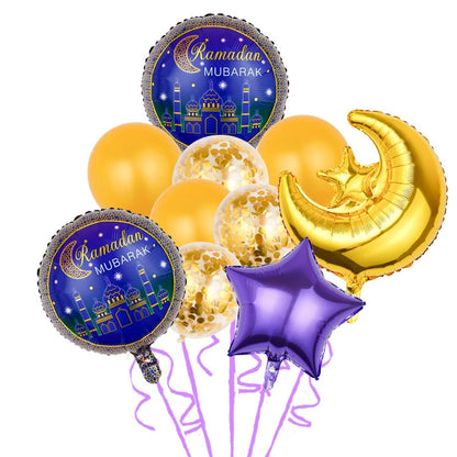10Pcs Eid Al-Adha Balloon Ramadan Eid Mubarak Ballons Decorations Ramadan Kareem Gift Islamic Muslim Holiday Party Decor