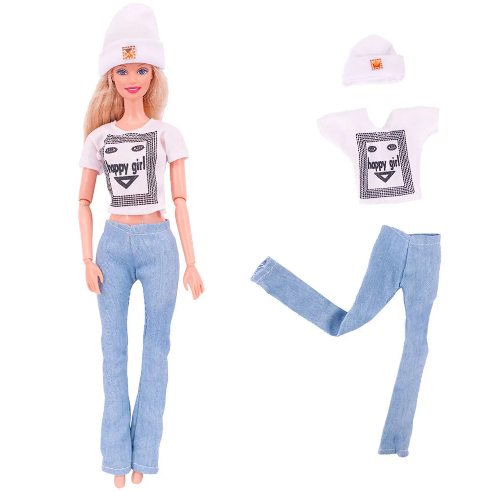 Pop Doll Clothes Sportswear Outfit Dress Fashion Coat Hoodie Top Pants Hats Clothing for Barbis&BJD Doll Accessories Girl`s Toy