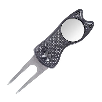 1pc Foldable Golf Divot Repair Tool With Golf Ball Tool Pitch Groove Cleaner Golf Accessories Putting Green Fork Training Aids