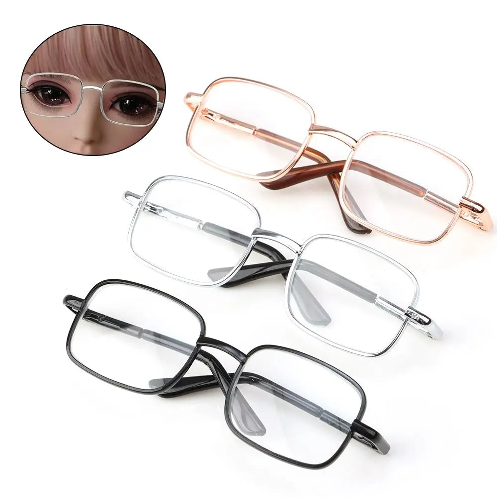 Metal Doll Glasses Square Eyeglasses Pet Glasses American Grils Glasses Fashion Toy Photo Props Doll Accessories