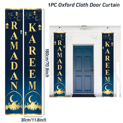 Eid Mubarak Door Banner Ramadan Decoration 2024 for Home Mubarak Ramadan Kareem Islamic Muslim Party Decor  Eid Al Adha Gifts