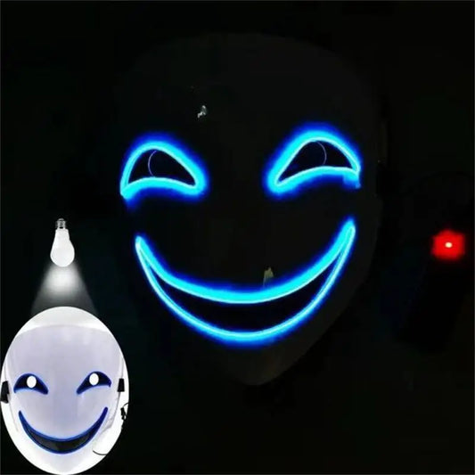 Luminous Mask Soft Light Abs Scary Clown Mask Show Party Clothing Stand Out in the Crowd Halloween Led Mask Led Light Mask 2aa