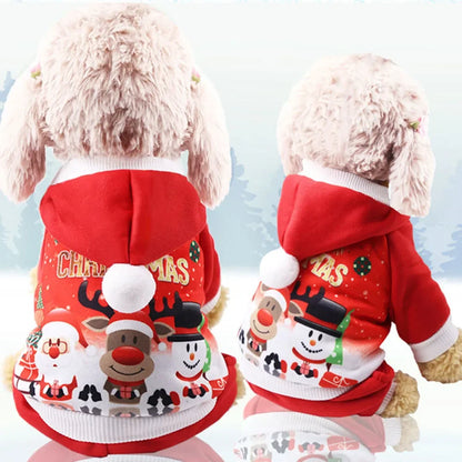 Christmas Dog Clothes Winter Warm Pet Cat Dog Jacket Coat Puppy Clothing Hoodies for Small Dogs Puppy Pug Pet Christmas Supplies