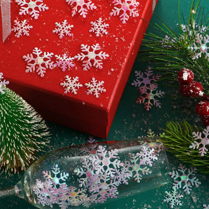 300PCS Snowflake Confetti Snowflake Glitter Confetti Decorations for Winter Party Christmas Party Supplies DIY Craft Projects