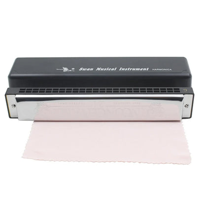 Harmonica Professional Swan 24 Hole C&D Key Harmonica Play Double-Side Silver Harmonica Beginners Playing Music Instruments