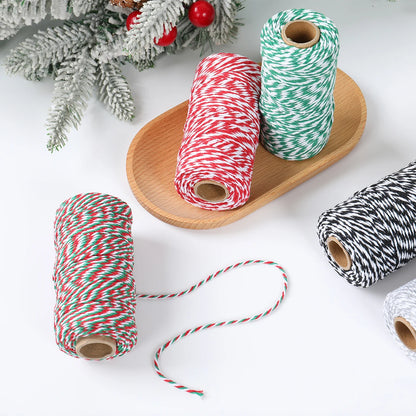 Christmas Wrapping String Rope Merry Christmas Decoration for Home 2024 Navidad Natal Noel Gift Box Packaging Rope New Year 2025