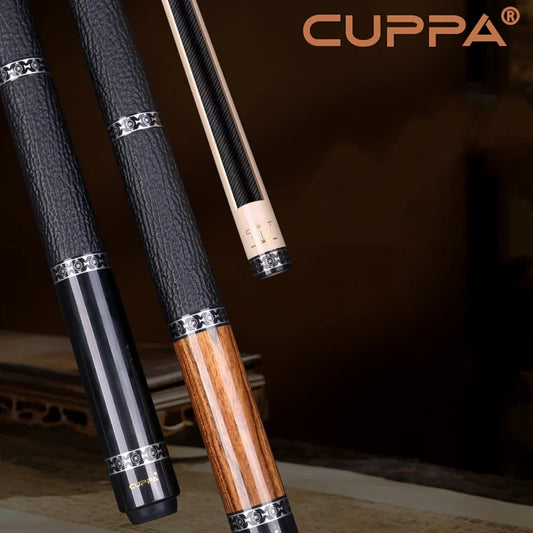 CUPPA 58" Black / Golden Sandalwood Billiard Pool Cue Stick 12.5mm