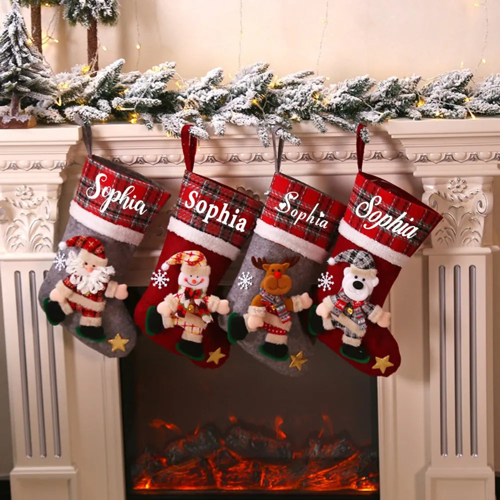 Personalized Christmas Stockings Custom Name Stocking Family Stockings Christmas Gift Christmas Red Stocking Christmas Ornament