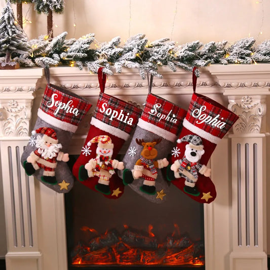 Personalized Christmas Stockings Custom Name Stocking Family Stockings Christmas Gift Christmas Red Stocking Christmas Ornament