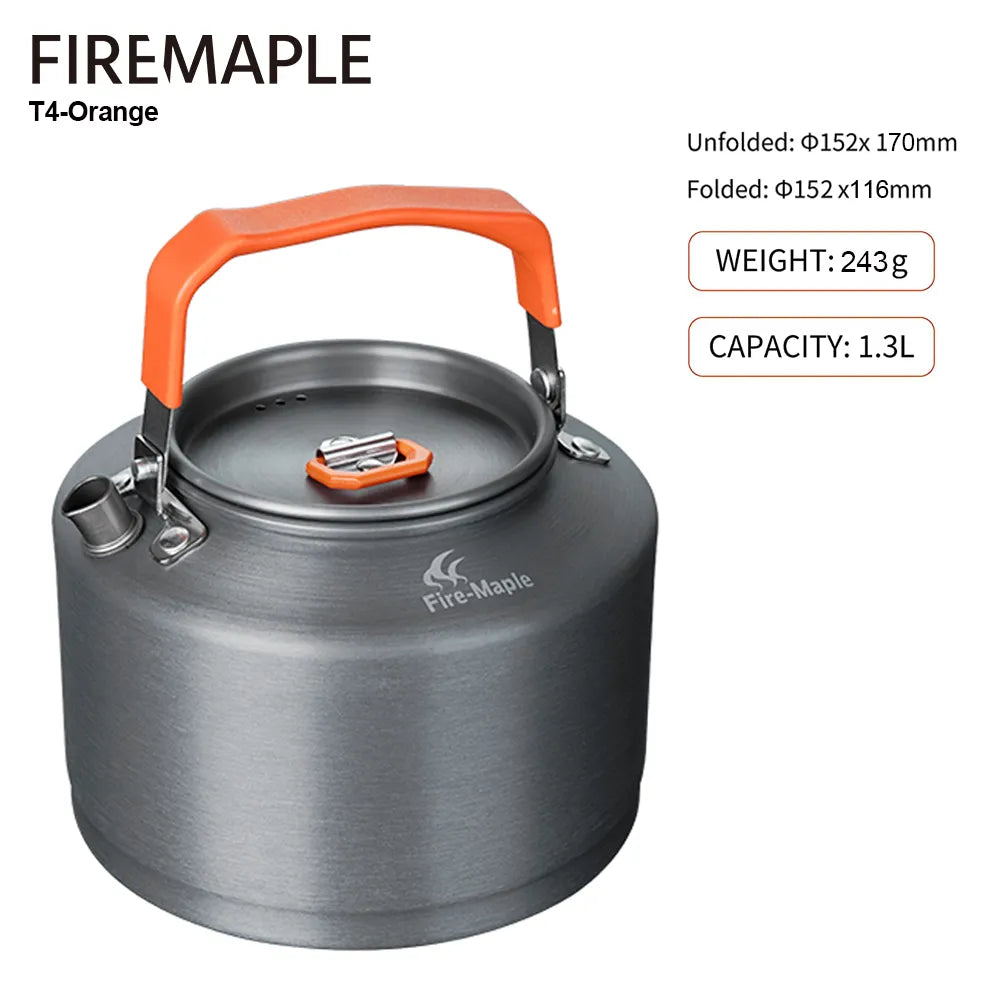 Fire Maple Hiking Teapot Outdoor Camping Cookware Heat Exchanger Pinic Kettle Tea Coffee Pot 0.8l/1.3l With Filter FMC-XT2