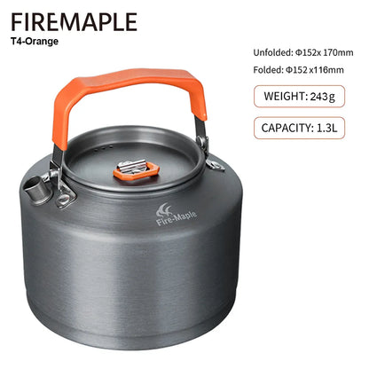 Fire Maple Hiking Teapot Outdoor Camping Cookware Heat Exchanger Pinic Kettle Tea Coffee Pot 0.8l/1.3l With Filter FMC-XT2