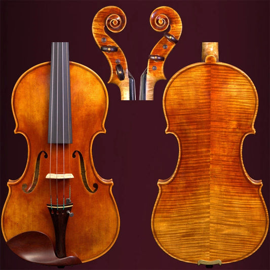 Professional Guarneri Violin 4/4 100% Handmade Red Vintage Oily Varnish Violin Set With Violino Bow Case