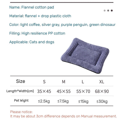 Flannel Square Bed for Cats Dogs, Comfortable Soft Washable Cushion for Sphinx,Replacement Mat for Pet House,Cats Cartoon Sofa