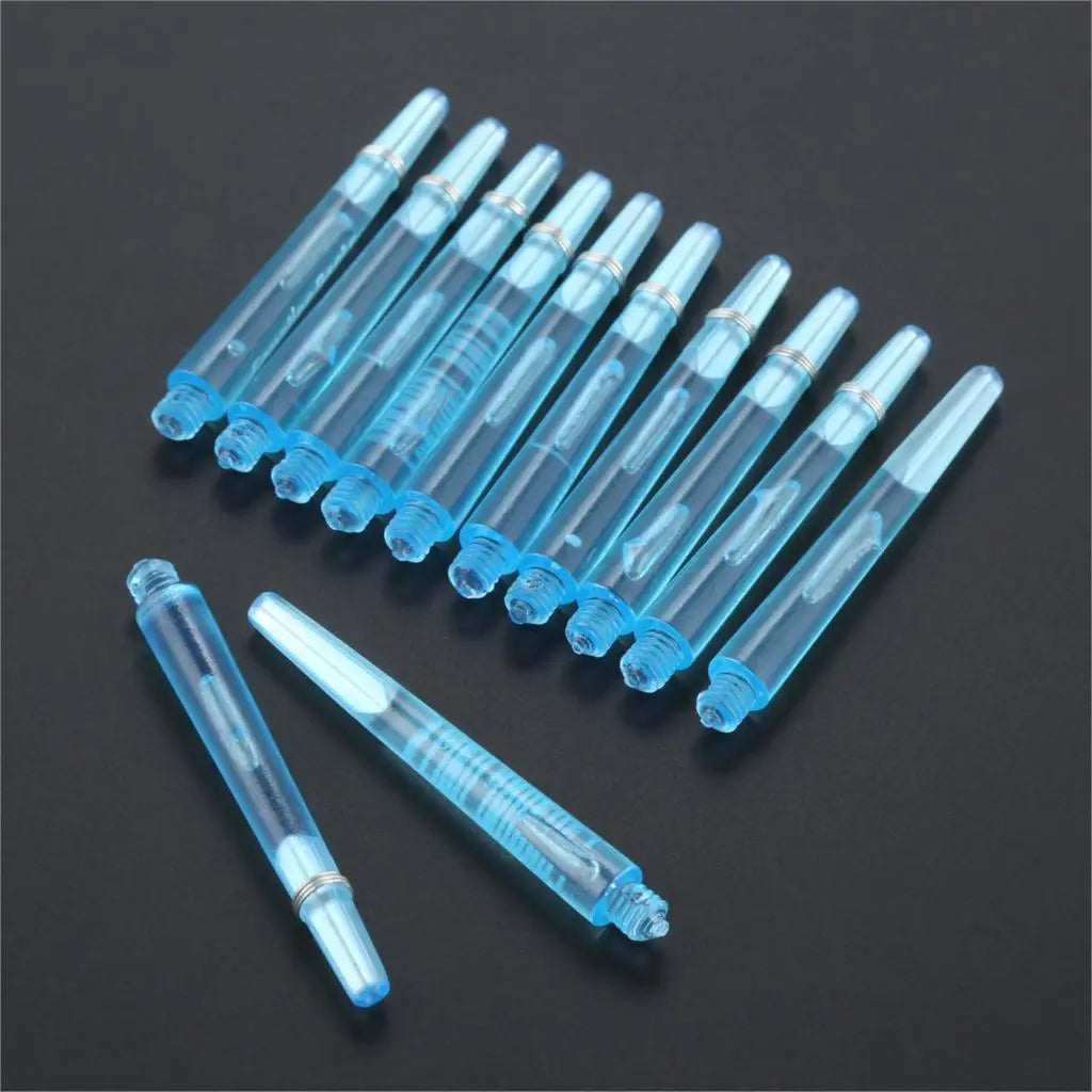 12pcs 45mm/35mm Plastic Darts Shafts 4.5mm Screw Thread Transparent Dart Stems With Stainless Steel O Ring for Steel & Soft Dart