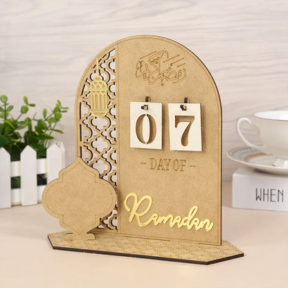Acrylic Ramadan Countdown Calendar Gifts Day of Ramadan Calendar With Replacing Number 2024 Eid Mubarak Home Decoration Ornament