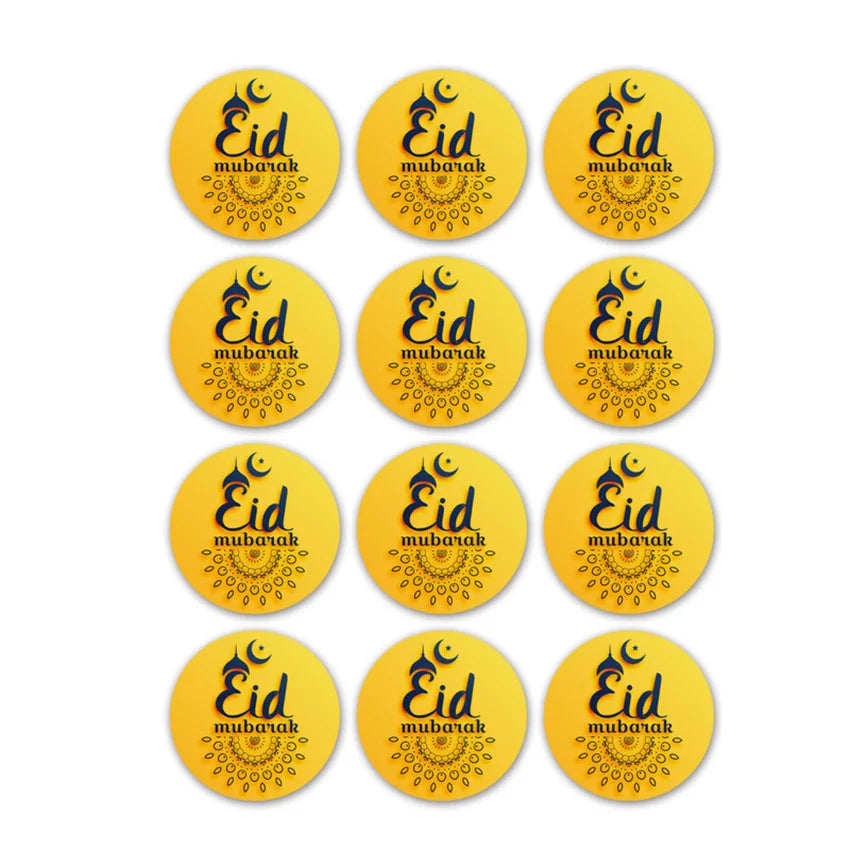 60Pcs Ramadan Kareem Eid Al-Fitr Decorative Stickers Blessed Eid Mubarak Muslim Religion Festival Decor Food Gift Bag Sealing