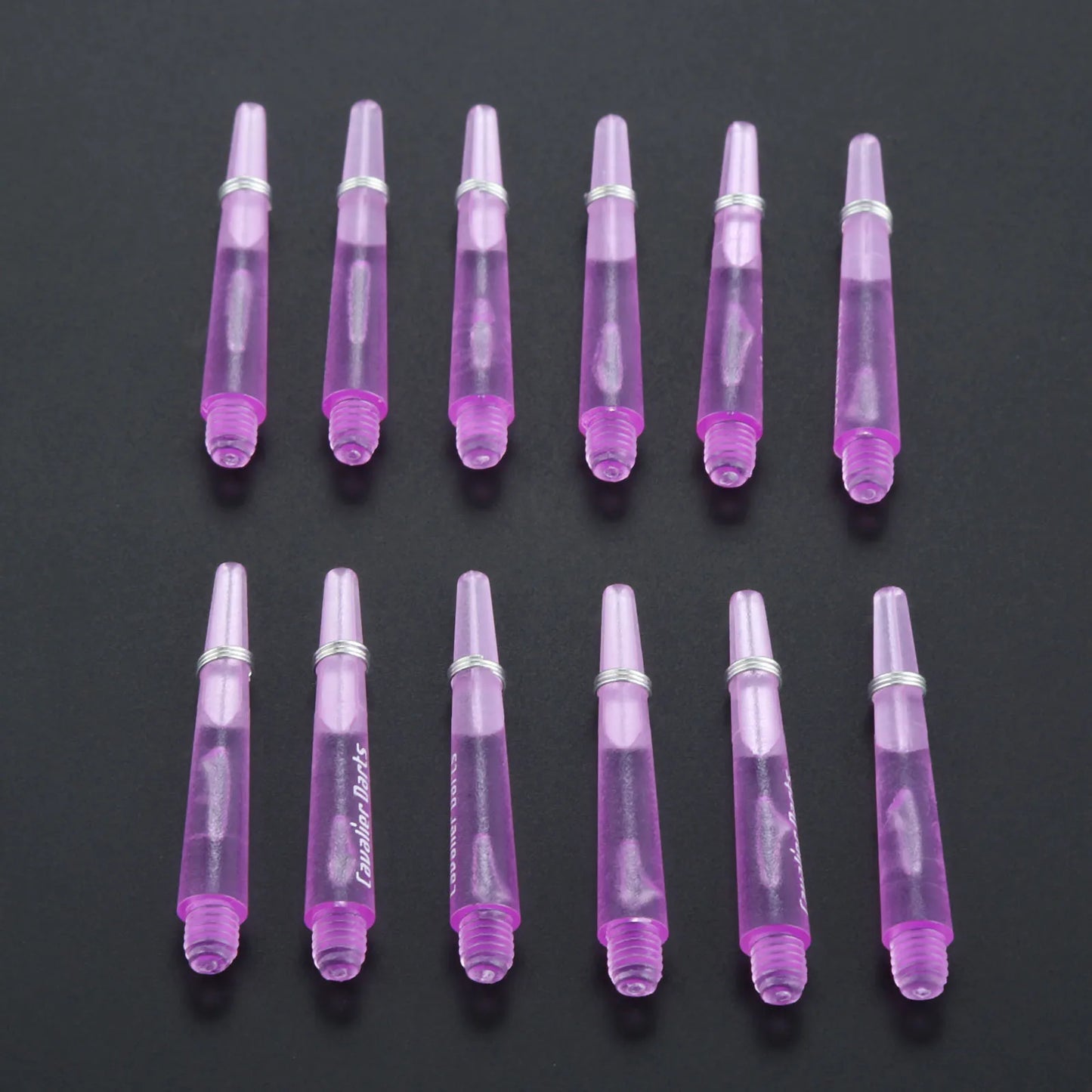 12pcs 45mm/35mm Plastic Darts Shafts 4.5mm Screw Thread Transparent Dart Stems With Stainless Steel O Ring for Steel & Soft Dart