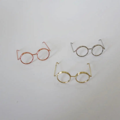 5PCS Retro Metal Round Doll Glasses Frame Lensless Miniature Eyewear Great Collection Cool Eyeglasses for Blythe Doll Accessorie