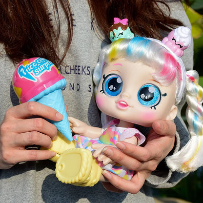 Mini Baby Play Doll Music Sing Electronic Doll Long Hair Cute Princess Dress Pretend Play House Doll Fashion Toys Gift for Girls