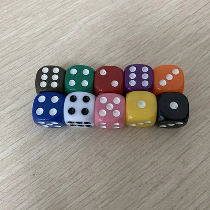 10pcs/Lot Dice Set 10 Colors  Solid Acrylic 6 Sided Dice  Club/Party/Family Games