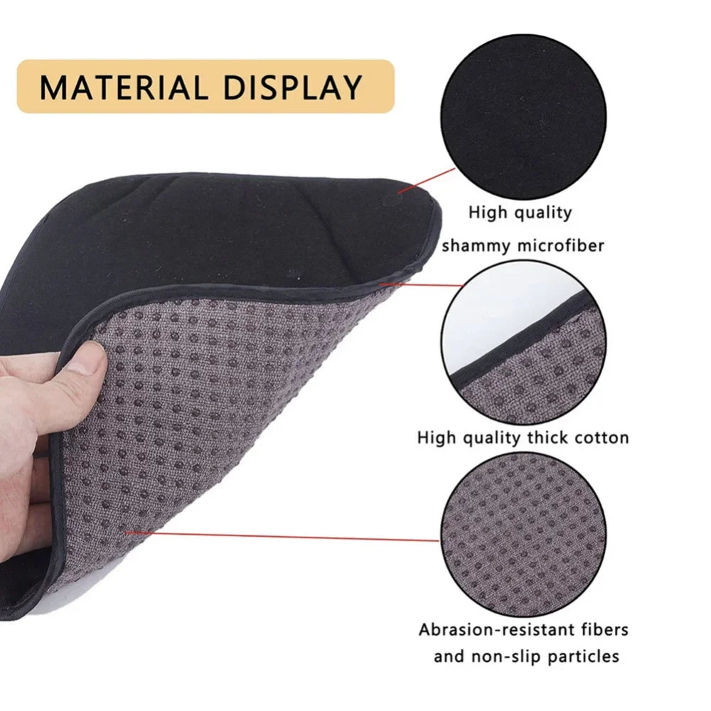 1-2pcs Bowling Ball Polisher Cloth Microfiber Remove Stains Black Bowling Ball Mat Portable Lightweight Soft Sports Accessories