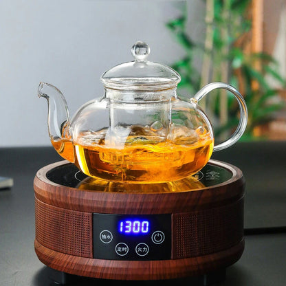 YWDL 400/600/1000ml Clear Glass Teapot With Removable Infuser Stovetop Safe Loose Leaf and Blooming Teapot Heat-Resistant