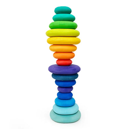 Children's Montessori Wooden Building Blocks Early Education Educational Toys Tree Flame House Stone Rainbow Blocks Wooden Toys