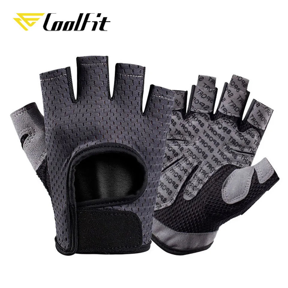 CoolFit Breathable Fitness Gloves Silicone Palm Hollow Back Gym Gloves Weightlifting Workout Dumbbell Crossfit Bodybuilding