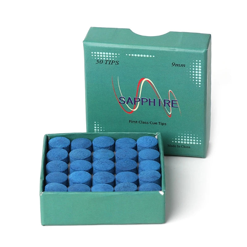 50Pcs Pool Cue Tips Billiard Cue Stick Replacement Tips With Storage Box Snooker Pool Cues Blue Cue Tips for Pool Cues