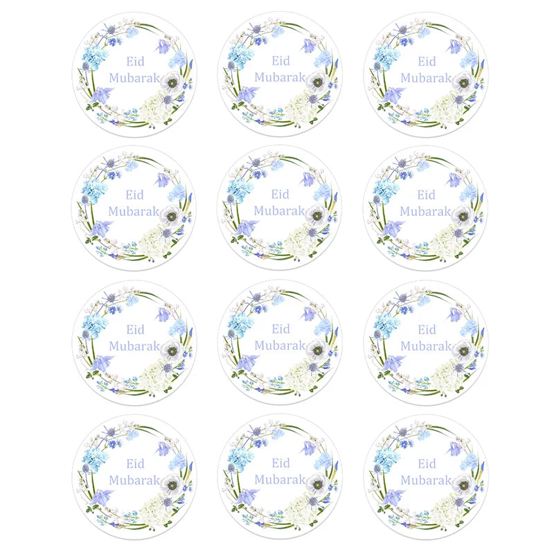 24/48pcs EID Mubarak Decor Stickers Ramadan Mubarak Decoration Islam Muslim Festival Favor Gifts Labels HAJJ Ramadan Kareem