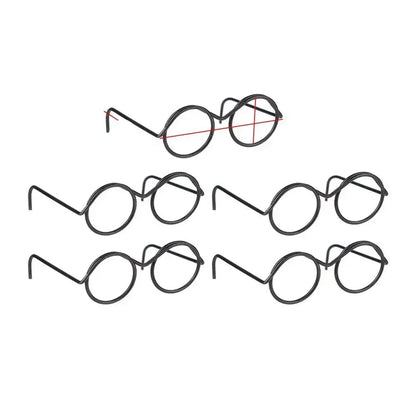 5PCS Retro Metal Round Doll Glasses Frame Lensless Miniature Eyewear Great Collection Cool Eyeglasses for Blythe Doll Accessorie