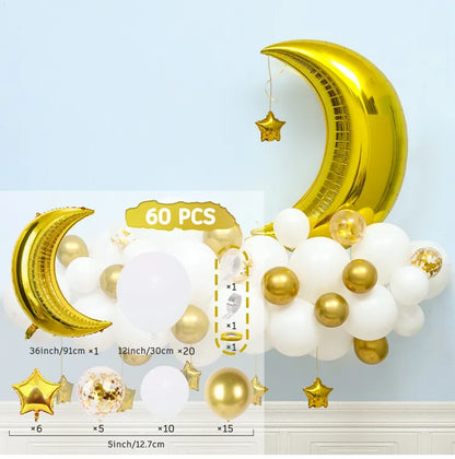 Eid Mubarak Balloon Background Ramadan Kareem Decoration Ballons Ramadan Mubarak Muslim Islamic Festival Party Supplies 2024