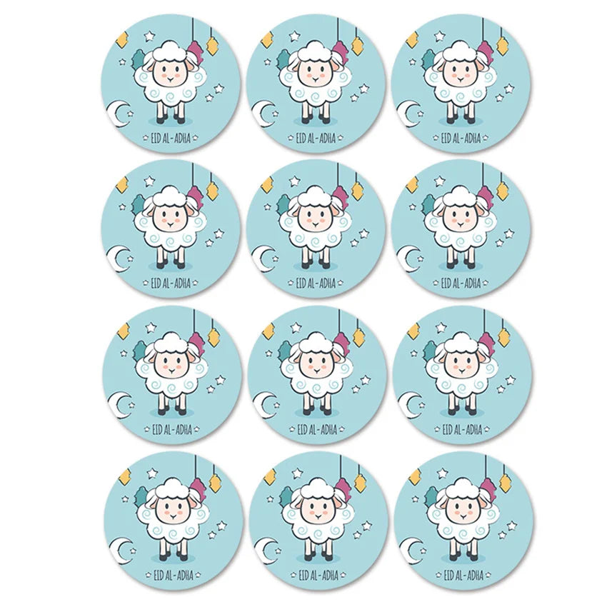 4cm Eid Al Adha Decoration Paper Sticker Seal Label Gift Decor Islamic Muslim Ramadan Decoration for Home Eid Mubarak Supplies