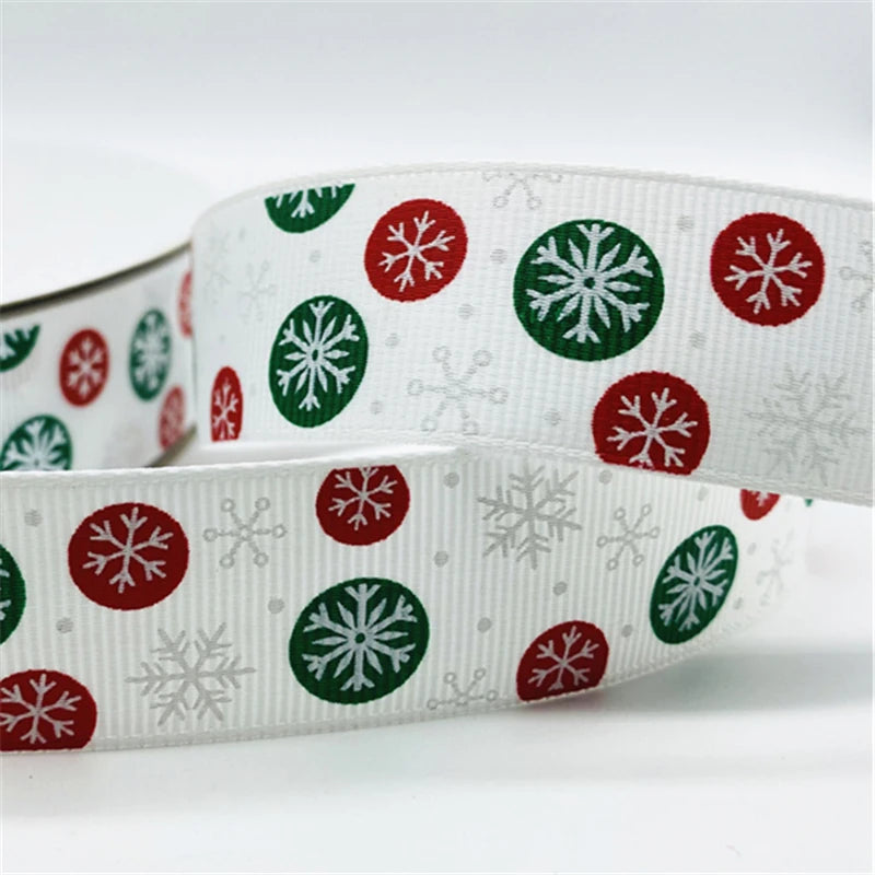5yards/Lot 25MM Christmas Ribbon Printing Christmas Peripheral Ribbon for Bow Christmas Decoration DIY Gift Wrapping