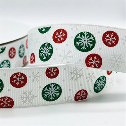 5yards/Lot 25MM Christmas Ribbon Printing Christmas Peripheral Ribbon for Bow Christmas Decoration DIY Gift Wrapping