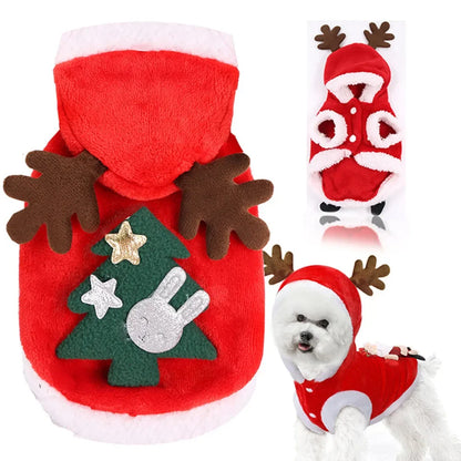 Christmas Dog Clothes Winter Warm Pet Cat Dog Jacket Coat Puppy Clothing Hoodies for Small Dogs Puppy Pug Pet Christmas Supplies