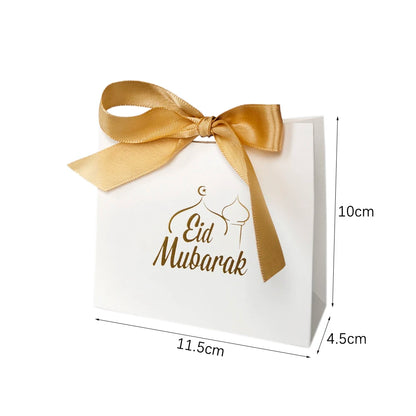 5Pcs Eid Mubarak Gift Box Eid Mubarak Candy Cookie Box Eid Party Gift Packaging Bags Ramadan Favors Eid Mubarak Decoration 2024