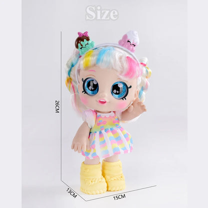 Mini Baby Play Doll Music Sing Electronic Doll Long Hair Cute Princess Dress Pretend Play House Doll Fashion Toys Gift for Girls