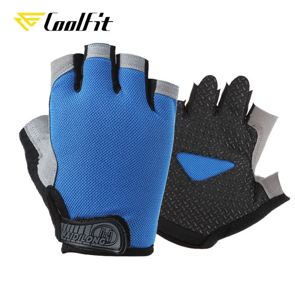 CoolFit Breathable Fitness Gloves Silicone Palm Hollow Back Gym Gloves Weightlifting Workout Dumbbell Crossfit Bodybuilding