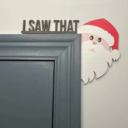 Christmas Door Frame Decoration Santa Claus Wooden Christmas Decorations Happy New Year 2024 Door Frame Trim Wood Xmas Decor