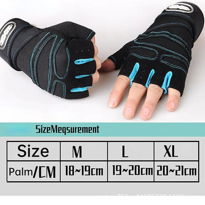 Gym Gloves Fitness Heavyweight Training Gloves Men Women Body Building Half Finger Non-Slip Gloves Wrist Weightlifting Sports