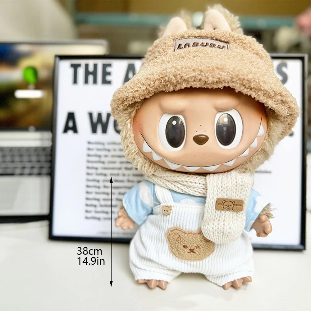 38cm Mini Doll'S Clothes Outfit Accessories for Korea Kpop Exo Labubu Idol V1 V2 Cloud Shirt White Strap Set Clothing