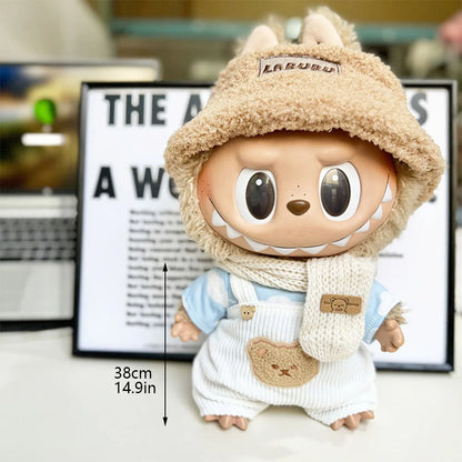 38cm Mini Doll'S Clothes Outfit Accessories for Korea Kpop Exo Labubu Idol V1 V2 Cloud Shirt White Strap Set Clothing