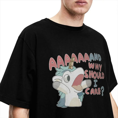 Men Women's T Shirt Why Should I Care Unicorse T-Shirts Harajuku Hot Anime Blueyed Beach Tees Y2K Basic Pattern 100 Cotton Tees