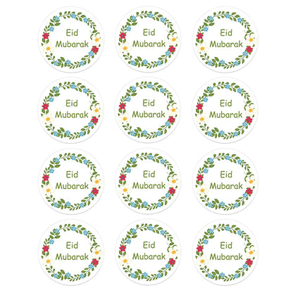 24/48pcs EID Mubarak Decor Stickers Ramadan Mubarak Decoration Islam Muslim Festival Favor Gifts Labels HAJJ Ramadan Kareem