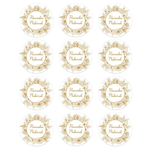24/48pcs EID Mubarak Decor Stickers Ramadan Mubarak Decoration Islam Muslim Festival Favor Gifts Labels HAJJ Ramadan Kareem