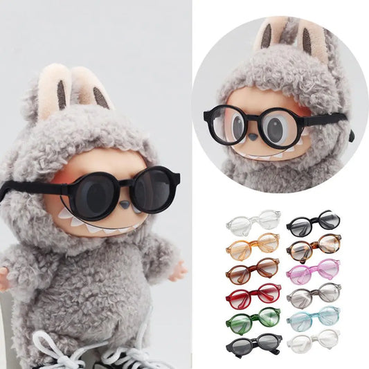 6.5cm 9cm Transparent Plastic Glasses for 1/8 1/6 1/3 1/4 BJD for Labubu MSD SD Plush for EXO Doll Sunglasses